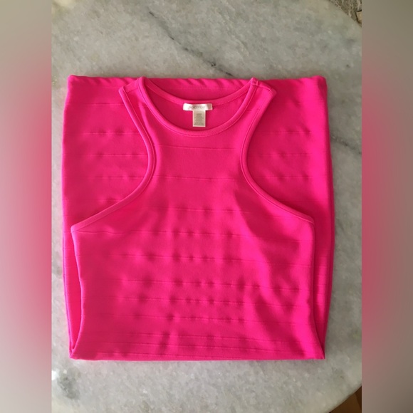 Bozzolo Hot Pink Stretch Ribbed Dress - Picture 12 of 16